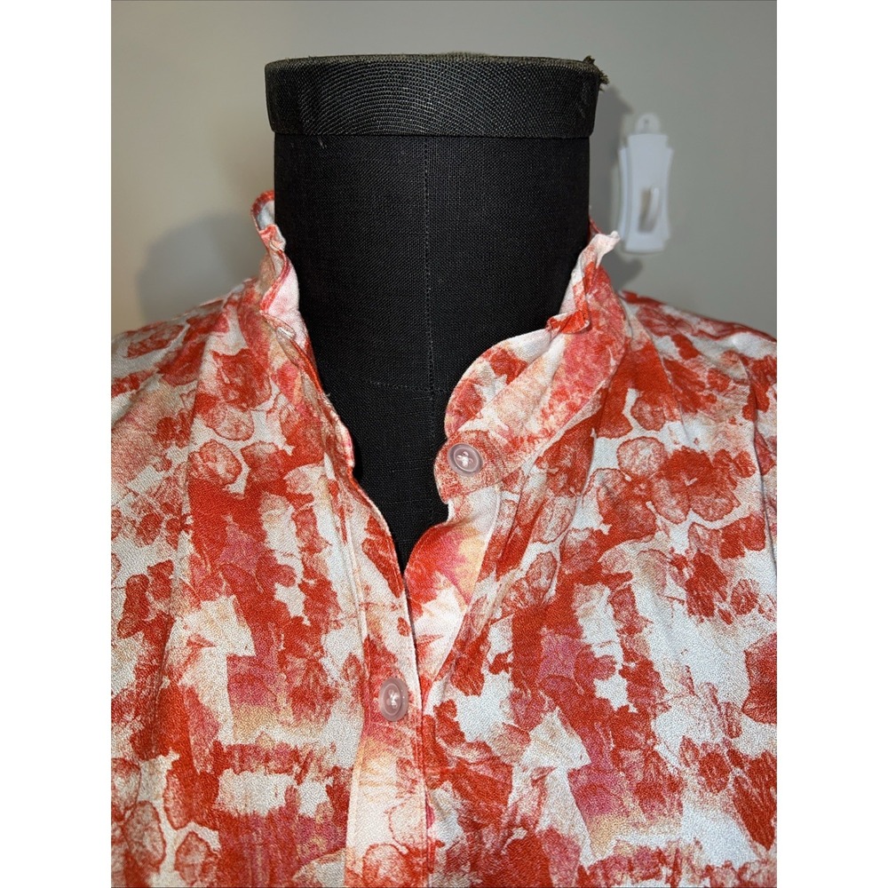 NWT KUT Froth The Kloth Sleeveless Coral White Ruffles Feminine summer Medium - Picture 2 of 9